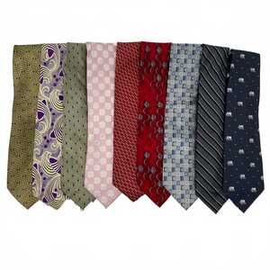 Various Brands Silk Tie Set Blue/Red/Gold/Beige/Pink | 9-Pack, OS Regular